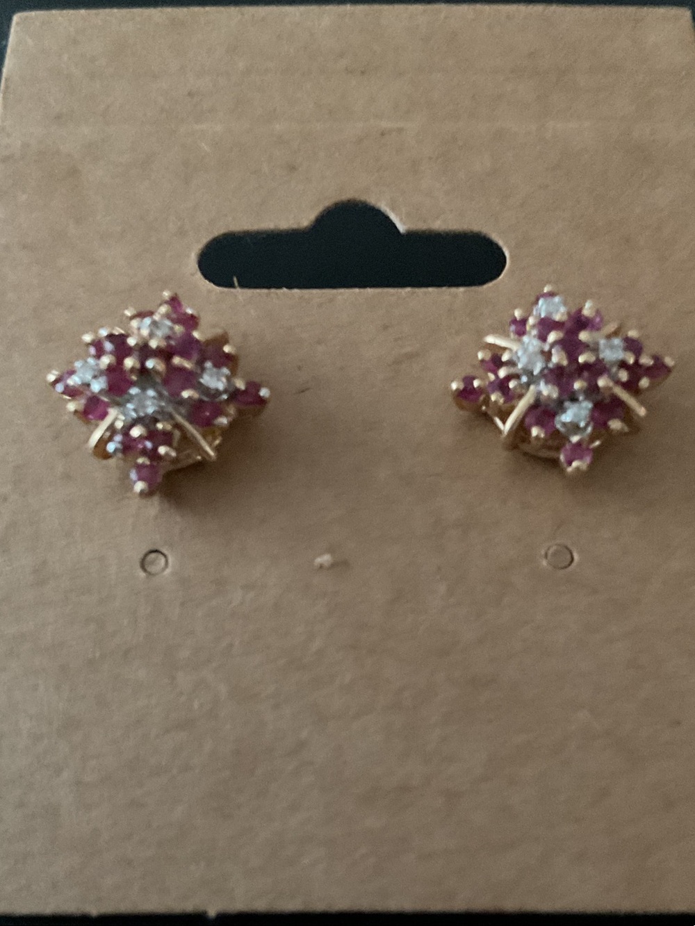Cluster Stud Earrings and Ring
